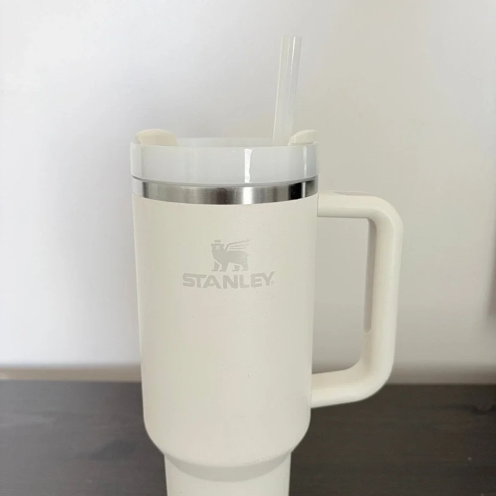 Stanley Tumbler Quencher H2.0 40oz Cream Public Lands Insulated Cup Handle Straw - Picture 15 of 16